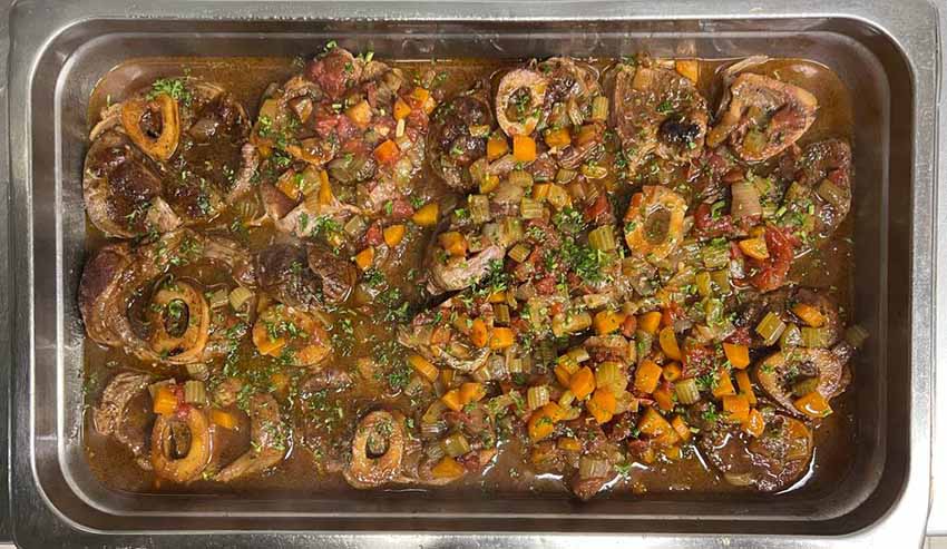 Braised Osso Bucco in a White Wine Beef Stock